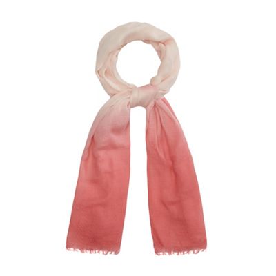 Pink and peach ombre-effect scarf